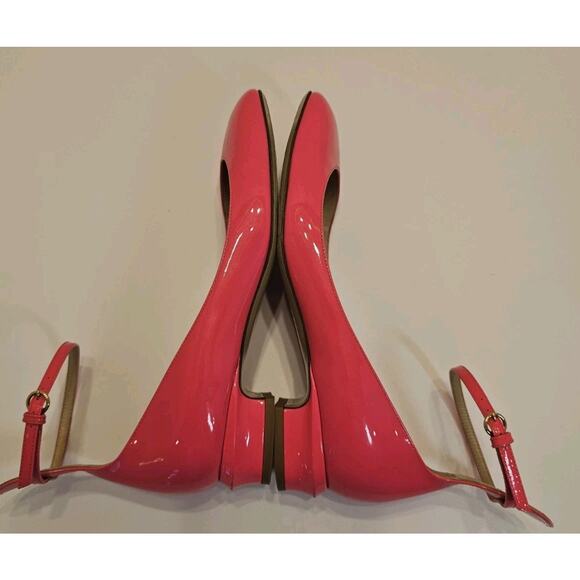 Valentino Garavani 37 Pink Fuchsia Patent Tango Ankle Strap Ballet Low Heel - Picture 11 of 16